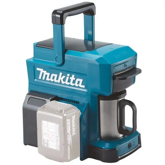 Makita Aparat pentru preparat cafea Makita DCM501Z, compatibil cu acumulatori Li-Ion CXT 12 V LXT 18 V, capacitate rezervor 240 ml, Verde