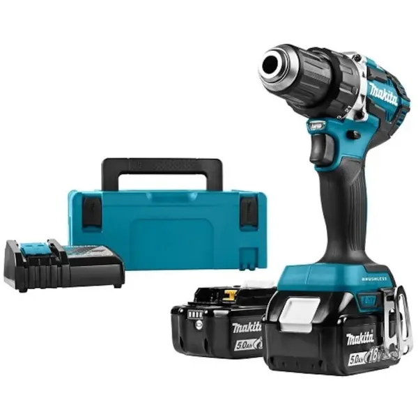 Makita Masina de gaurit si insurubat Makita DDF484RTJ, 18V, 2 acumulatori 5,0 Ah, cu tehnologie XPT, 172 x 79 x 261 mm