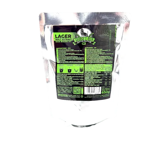 Malt bere George's Beer Lager 650 gr (pentru 5L bere) + drojdie fermentare 2,5 gr - Default Title