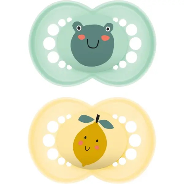 MAM Original 6+ months suzetă Mint/ Yellow 2 buc