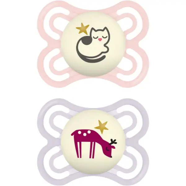 MAM Perfect Night 0+ months suzetă Pink/ Purple 2 buc