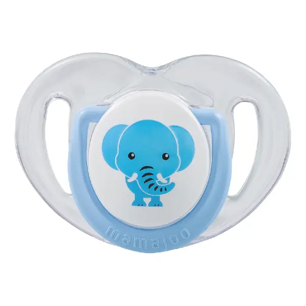 mamajoo Suzeta ortodontica din silicon si cutie de depozitare, Elefant - 0 luni