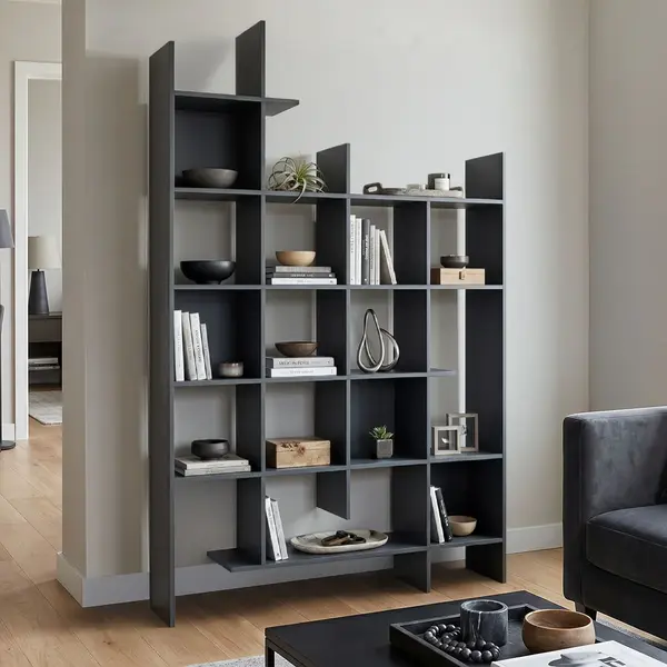 Manco Bibliotecă, antracit, 122x26x188 cm