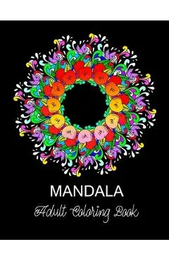 Mandala: ADULT COLORING BOOK.. 8.5 x 11 LARGE PRINT - Amo Art