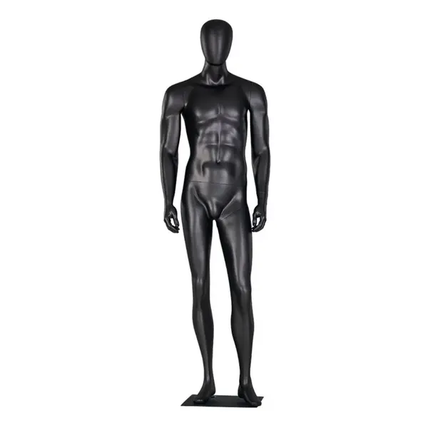 Manechin vitrina full body din fibra de sticla – model barbat sau femeie, cu cap tip ou si baza metalica