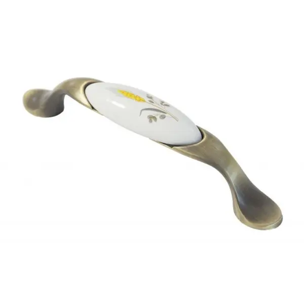 Maner Ceramica Model W0520, 96 mm, Finisaj Antic Auriu/Spic de Grau