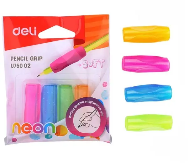 Mâner creion Deli Neon - EU75002, culori neon, 4 buc