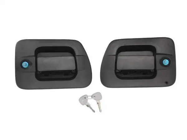 Maner set stanga dreapta exterior, cu chei, cu incuietoare, negru IVECO EUROCARGO I-III, EUROTECH MH, EUROTECH MP, STRALIS intre 2003-2010