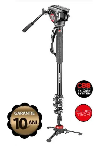 Manfrotto MVMXPRO500 monopied video fluid cu baza Fluidtech