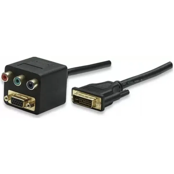 MANHATTAN Cablu Video Splitter Manhattan DVI-I Tata la VGA Mama, lungime cablu 3 m, Negru