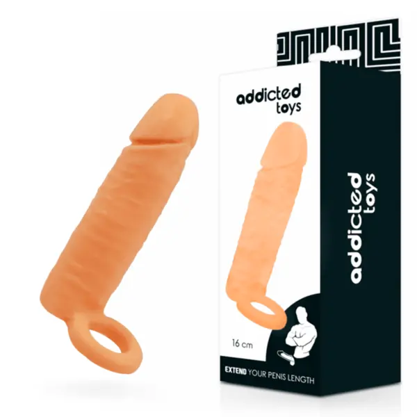 Manson Addicted Toys – Extend Your Penis, pentru prelungirea penisului cu +2.5 cm și lățire cu 33%, din material realist, 16 cm