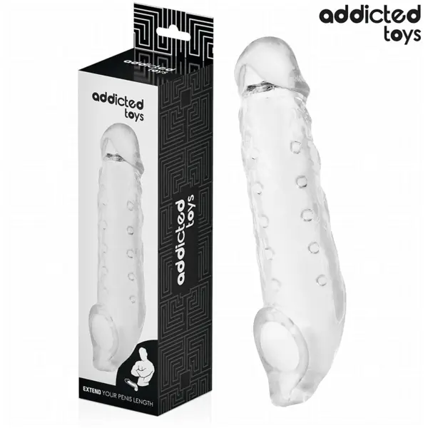 Manson pentru penis ADDICTED TOYS, extensie 27 cm, material flexibil transparent, mărime M