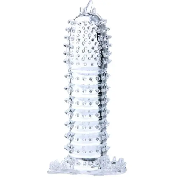 Manșon pentru penis BAILE Penis Sleeve, pentru stimulare intensă și îngroșare, lungime 14 cm, din silicon, transparent