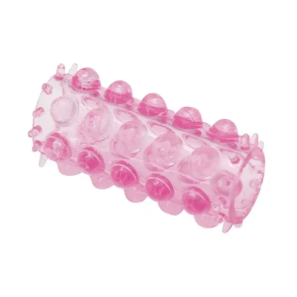 Manșon pentru penis cu striații TOYZ4LOVERS Long Ring, pentru stimulare intensă și îngroșare, roz transparent (00802818)