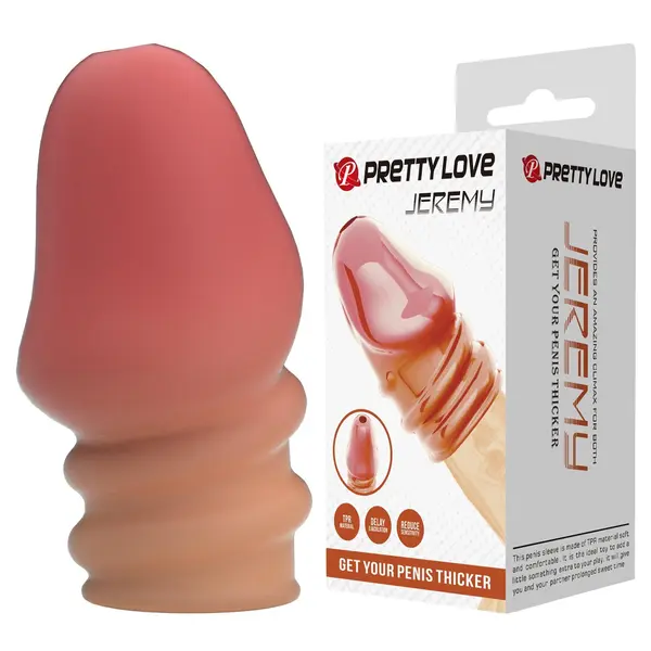 Manson pentru penis Pretty Love - Jeremy, TPR, Waterproof, culoare naturală, 7 cm