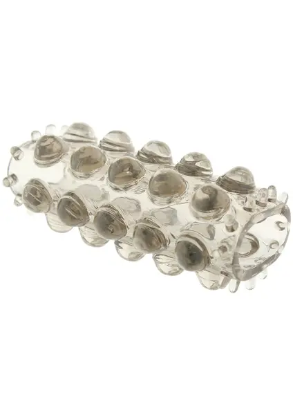 Manșon pentru penis TOYJOY – Power Stretchy Sleeve, stimulare dublă, material flexibil TPE, gri