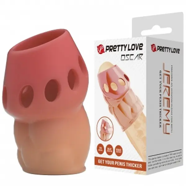 Manson Pretty Love – Oscar, TPR moale și flexibil, texturat, efect de întârziere a ejaculării, culoare naturală, 6.4 cm