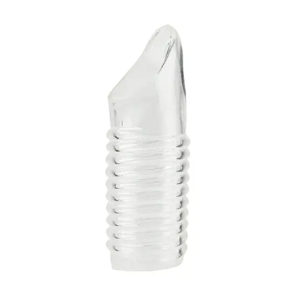 Manson RevSleeves - Ribbed Penis Sleeve with Ball Loop, pentru stimulare intensă și ingroșare, transparent