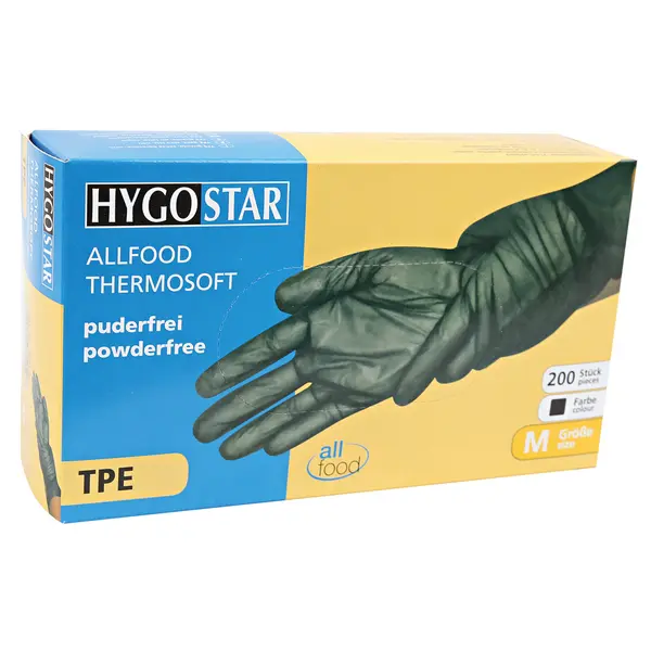 Manusa de unica folosinta ALLFOOD Thermosoft din TPE (elastomer termoplastic) marime L - fara pudra - culoare alb - 200 buc