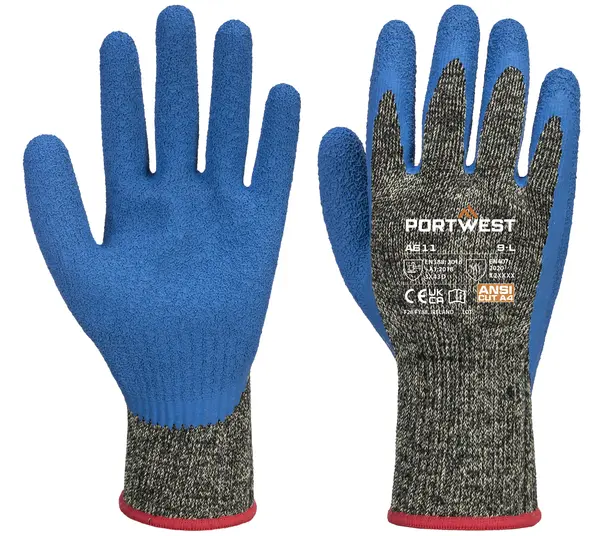 Manusi anti-taiere D palma imersata latex Portwest Marime 9 Manusi anti-taiere D palma imersata latex Portwest Marime 9
