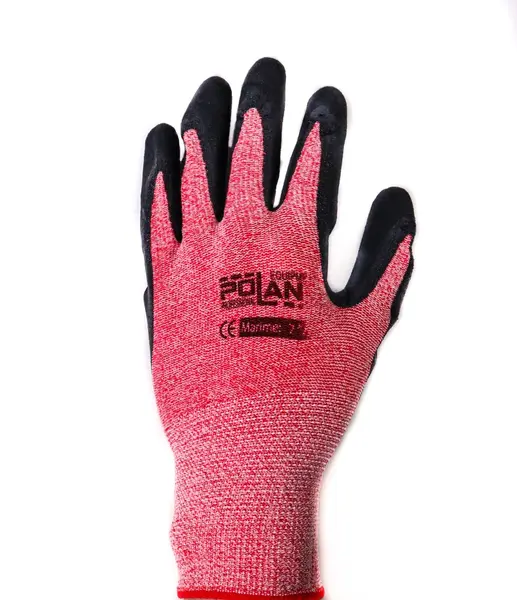 Manusi Cauciucate Poland Negru/Rosu Nr.8 S/M