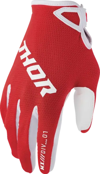Manusi copii atv cross Thor LaunchMode Static, culoare rosu alb, marime YM