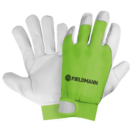 Mănuși de lucru din piele ovină cu elastic și curea la încheietură, mărimea 10/XL, Fieldmann