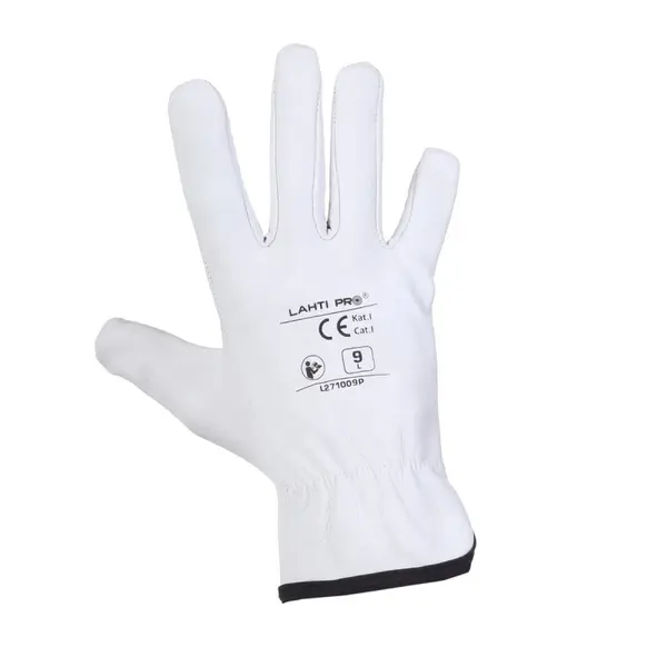 Manusi din piele ovina Lahti PRO L271010K, marimea 10/XL, cu manseta ajustabila si palma dintr-o singura bucata