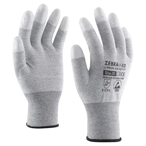 Manusi ESD antistatice fibra carbon degete imersate poliuretan Rock Safety Marime 7 Manusi ESD antistatice fibra carbon degete imersate poliuretan Rock Safety Marime 7