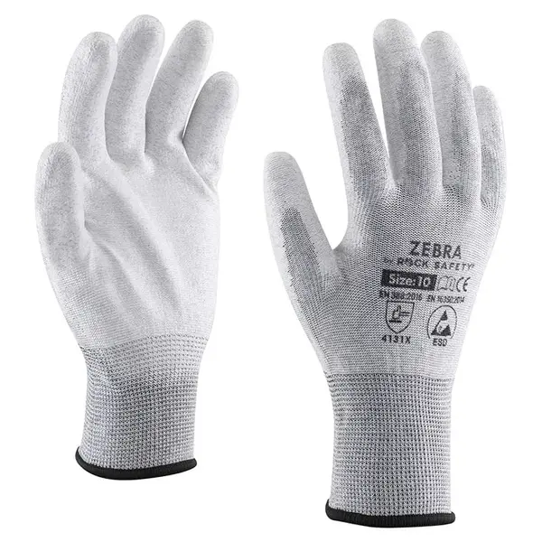Manusi ESD antistatice fibra carbon palma imersata poliuretan Rock Safety Marime 10 Manusi ESD antistatice fibra carbon palma imersata poliuretan Rock Safety Marime 10