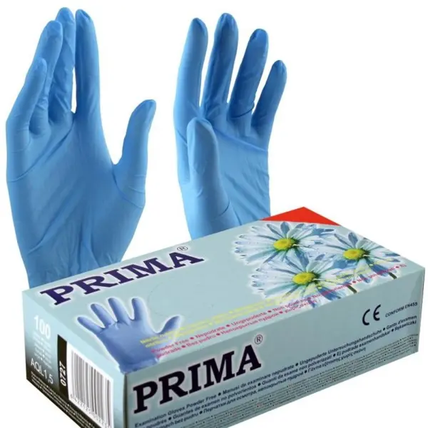 Manusi Examinare din Nitril, Prima, Nepudrate, Albastre, Marimea XL, 100 Bucati