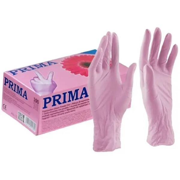 Manusi Examinare din Nitril, Prima, Nepudrate, Roz, Marimea XS, 100 Bucati
