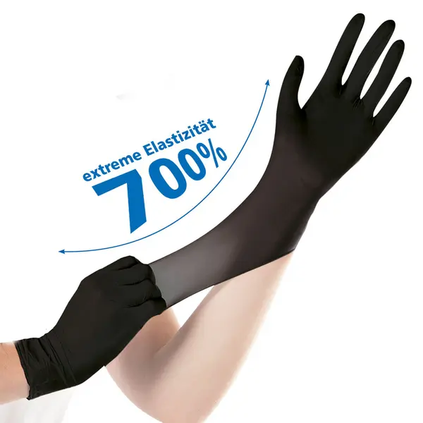 Manusi examinare SAFE SUPER STRETCH - nitril fara pudra - elasticitate 700% - marime M alb 100 buc