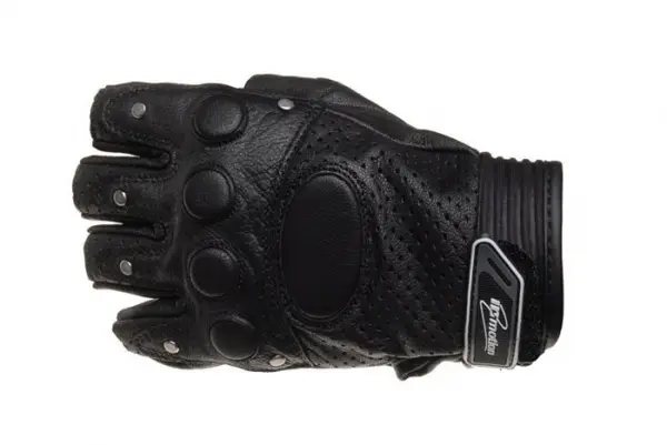 Manusi fara degete, din piele gaurita cu protectii, culoare negru, marime XL