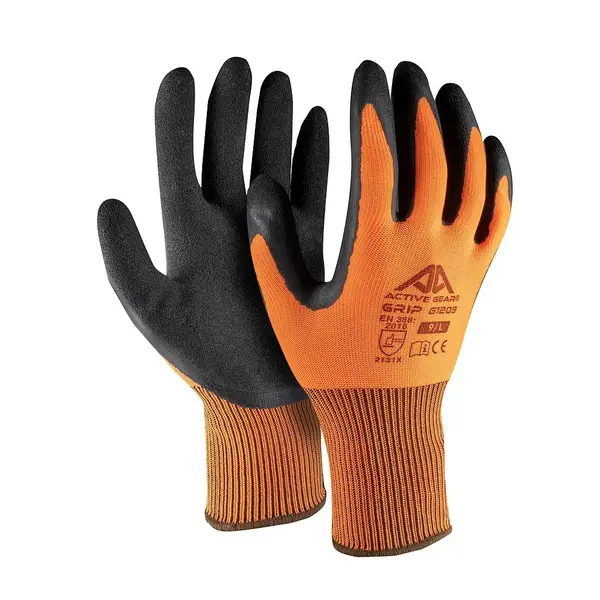 Mănuși montaj cu latex sandy Active Gear Grip G1210 portocaliu/negru Mănuși montaj cu latex sandy Active Gear Grip G1210 portocaliu/negru 9/L
