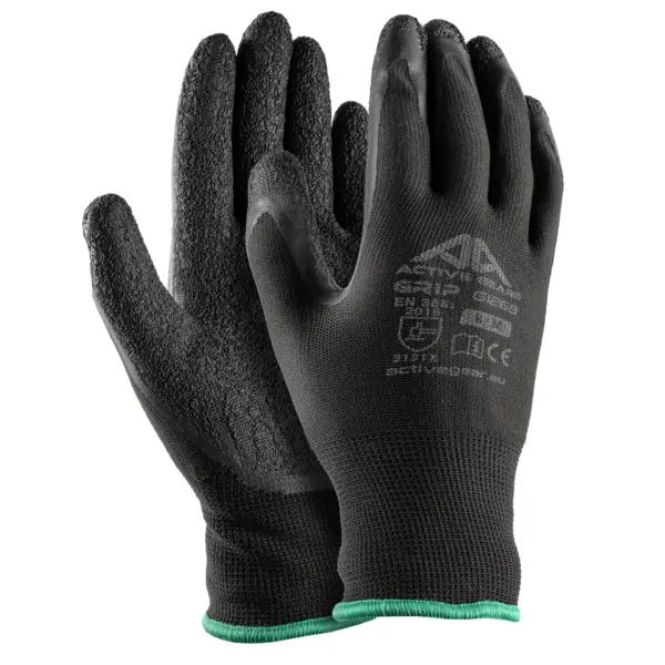 Mănuși montaj palmă imersată latex crinkle Active Gear Grip G1270 negru Mărime 11 Mănuși montaj palmă imersată latex crinkle Active Gear Grip G1270 negru Mărime 11