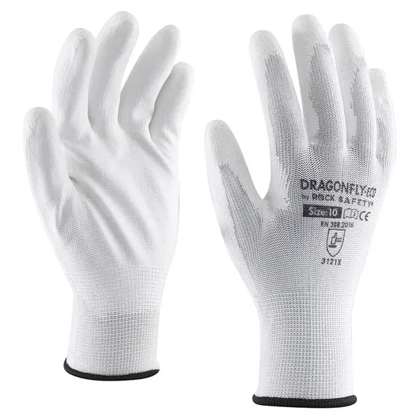 Manusi montaj palma imersata poliuretan dexteritate 5 albe Rock Safety Marime 6 Manusi montaj palma imersata poliuretan dexteritate 5 albe Rock Safety Marime 6