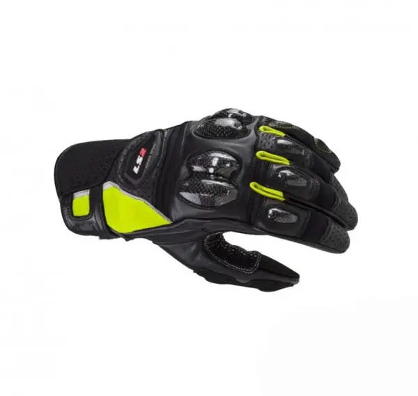 Manusi moto piele carbon LS2 Spark2, culoare negru galben, marime M