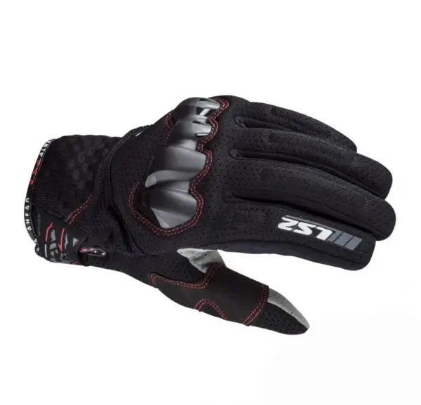 Manusi moto textil LS2 Chaki Man, culoare negru rosu, marime 2XL