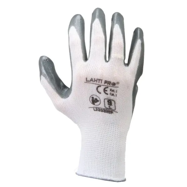 Manusi nitril Lahti PRO L220310K, marimea 10/XL, cu nailon, acoperire din nitril si mansete elastice