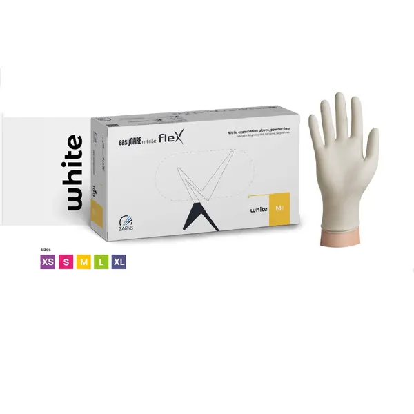 Manusi Nitril Nepudrate EasyCare 100 Buc Marime M ALB - Everin