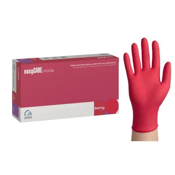 Manusi nitril nepudrate EasyCare cutie 100 buc marime S Berry - ECR-BR