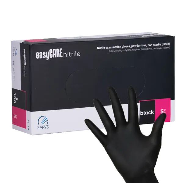 Manusi nitril nepudrate EasyCare cutie 100 buc. marime XS Negru - ECN-XS