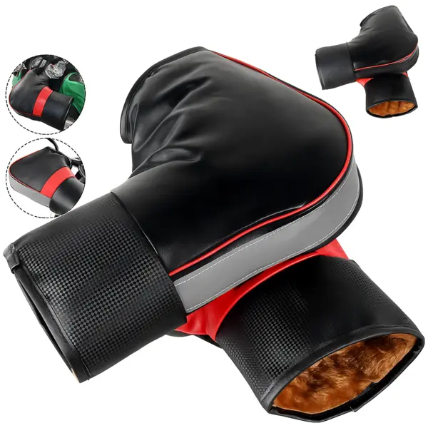 Manusi pentru ghidon Moto Scuter Bicicleta, Impermeabile, Calduroase, FIXATO, Reflectorizante, Negru