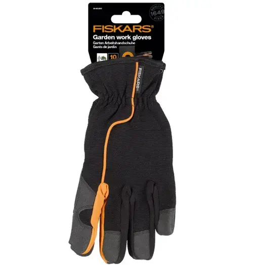 Manusi pentru gradina Fiskars, 1003477, marimea 10 (Negru/Portocaliu)