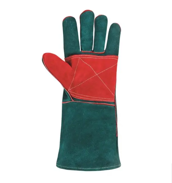 Manusi protectie sudura piele spalt bovina, culoarea verde, ata kevlar, 35 cm, Ardon FLAME 11, VERDE