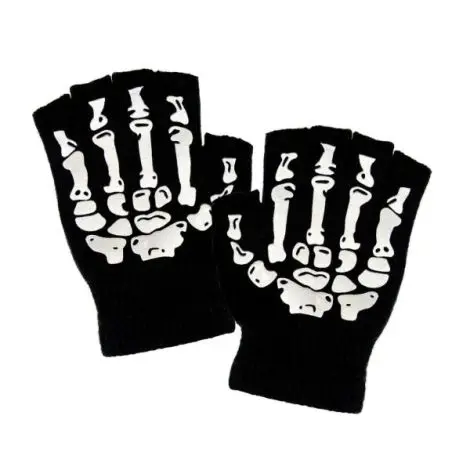 Manusi schelet tricot fara degete adult