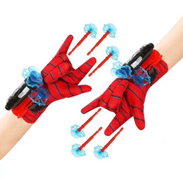Manusi Spiderman cu ventuze si lansator,DEPOX , rosu
