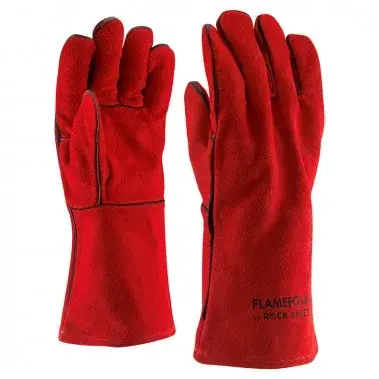 Mănuși sudură piele șpalt bovină și bumbac Rock Safety Flamefox roșu mărimea 10 Mănuși sudură piele șpalt bovină și bumbac Rock Safety Flamefox roșu mărimea 10