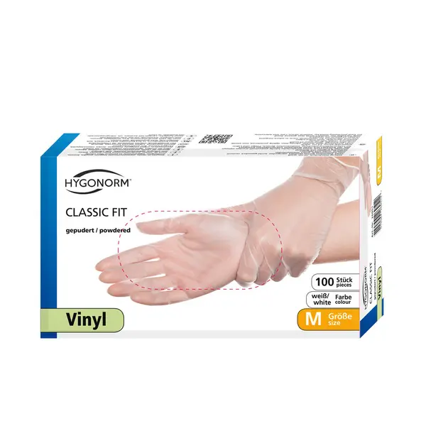Manusi unica folosinta CLASSIC FIT - Vinyl clear - calitate extra light - marime M - 100 buc